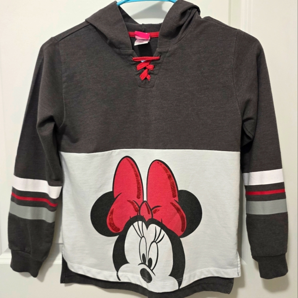 Gray and‎ white Minnie Mouse hoodie